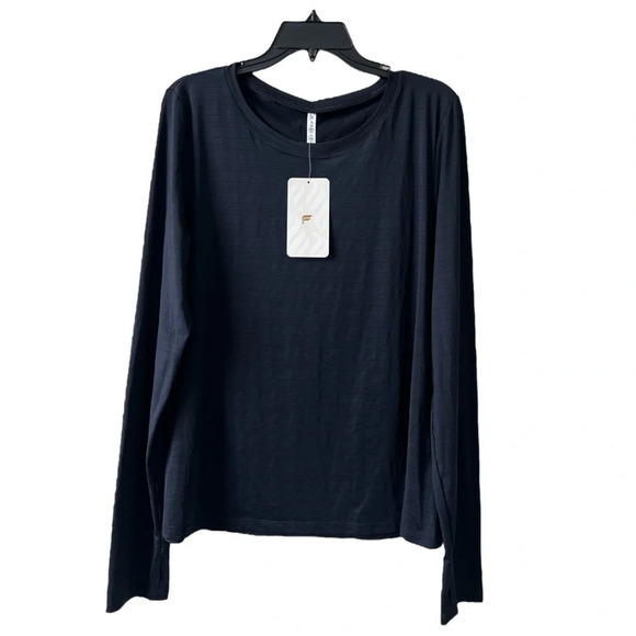 Fabletics Eco Conscious Long Sleeve Black T Shirt Performance Fabric Women’s XXL - Picture 1 of 7